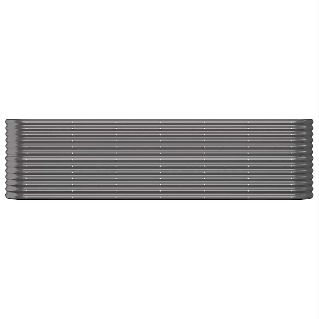 vidaXL Jardinera Arriate Elevado Macetero Maceta Tiesto Soporte para Plantas Vegetales Hierbas Acero Galvanizado Antracita 260x40x68 cm
