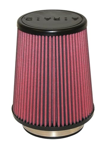 Airaid 700-458 Universal Clamp-On Air Filter: Round Tapered; 4 Inch (102 mm) Flange ID; 7 Inch (178 mm) Height; 7 Inch (178 mm) Base; 4.625 Inch (117 mm) Top