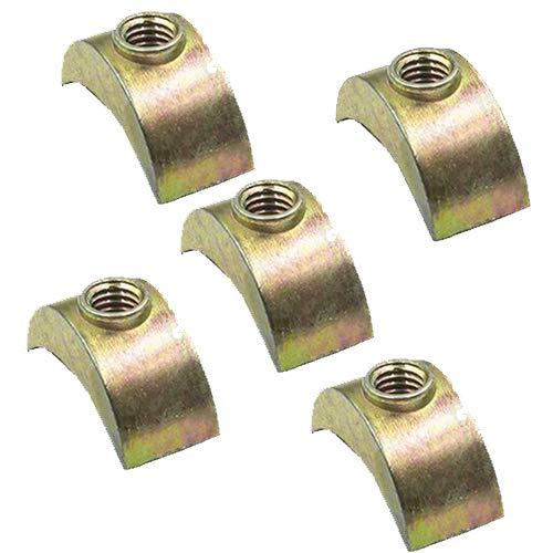 M6 Half Moon Nuts Mini Luna Crescent Threaded Washer For Furniture Bunk Bed Cots (8), Silver, M6, 6 millimeters