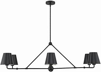 Crystorama Xavier 6 Light Matte Black Linear Chandelier