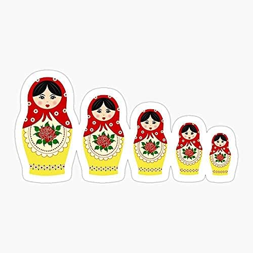 Vinilo adhesivo de muñecas anidadas de Matryoshka de Rusia Roja, despegar y pegar a cualquier superficie lisa