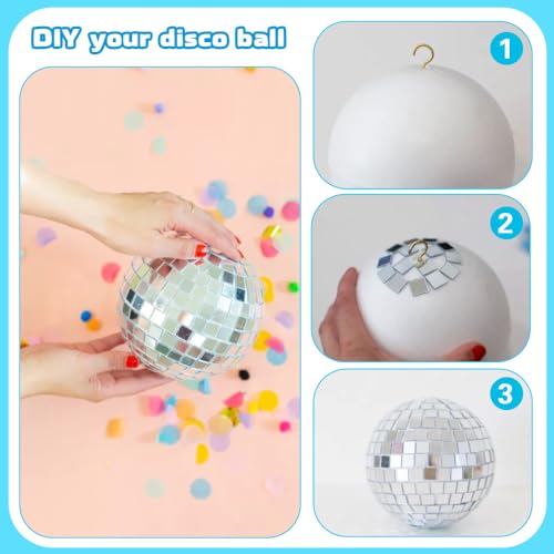 XAVSWRDE 2 Rollen 3200 Stück Mini Spiegel Mosaik Selbstklebend Mini Mosaik Spiegelfliesen Spiegelmosaiksteine Selbstklebend Spiegel Mosaikfliesen Aufkleber 5 x 5 mm Glas für KTV Hause DIY