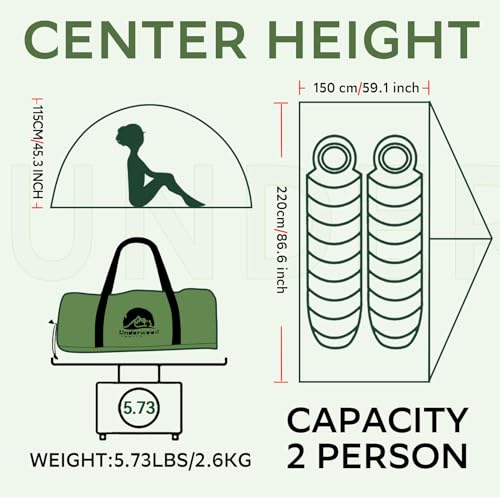 1/2 Person Backpacking Tent for 4-Season - Winter Waterproof Tent for One Person, Lightweight Camping Gear for Backpacking, Easy Set Up Cold Weather Essentials by Underwood Aggrega image 1
