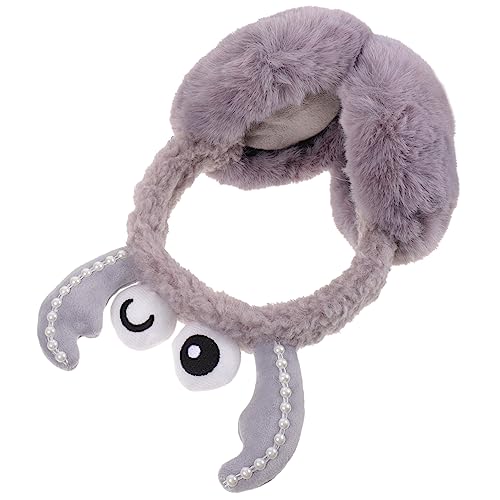 FRCOLOR Winter Ear Muffs for Women Men Fuzzy Ear Warmers Cute Crab Design Plush Insulation for Cold Weather present for Family Friends