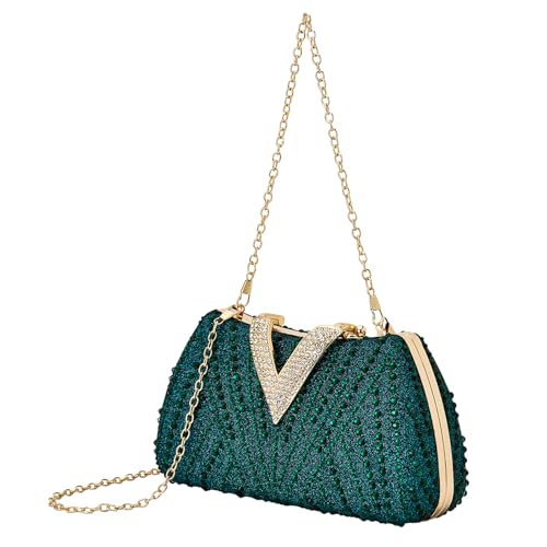 Image of SH Clutch Purse Rhinestone Clutch Purses for Women Glitter Prom Purse
