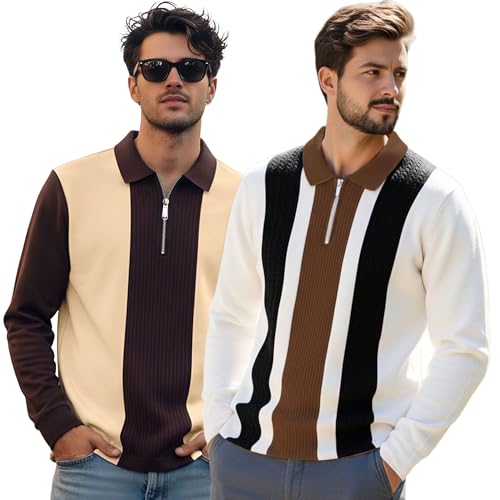 Image of T-Shirt for Men Zip Neck Texture Self Design Cotton Blend Mens Tshirts