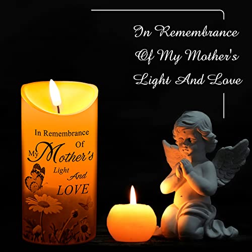 Image of Gerrii Sympathy Gifts for Loss of Mother LED Flameless Candles 3 x 6 Inch Memorial Candles in Remembrance of My Mother Loss Loved One Mom Sympathy (Butterfly)