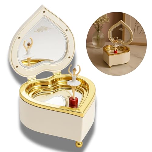 Caixa Musical Balerina em Forma de Coração Melodia Para Elise