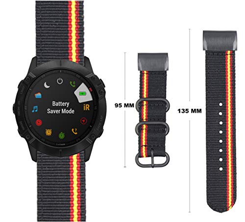 ESTUYOYA-Pulseras-de-Nailon-Compatible-con-Garmin-Fenix-66-Pro55-PlusForerunner935Approach-S60Instinct-Colores-Bandera-de-Espana-Deportiva-Casual-Cierre-de-Seguridad