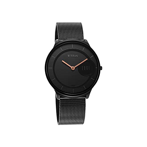 Titan Edge Baseline Black Dial Analog Stainless Steel Strap Watch for Men-NS1843NM02 - Image 3