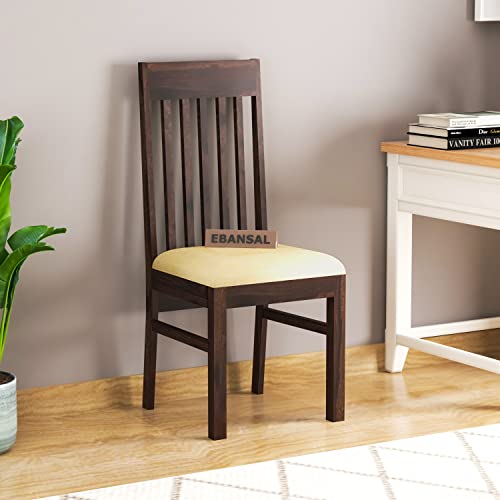 Image of Furniture Solid Sheesham Wood Dining Chairs Set of 2 for Kitchen & Dining Room - Walnut Finish