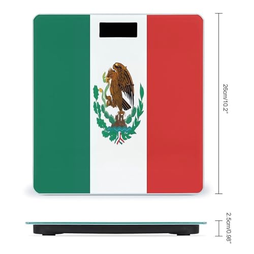 Balanza digital de baño bandera de México vidrio templado miniatura 2