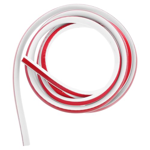 DOITOOL Flexible Quarter Round PVC Molding Trim 3 Meters Self-Adhesive Bendable Edge Strip for Floor Stairs Corners Bathtub, Peel and Stick Flexible Trim for Curved Surfaces