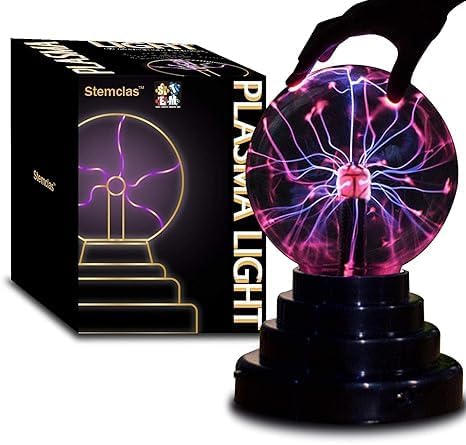 Plasma Ball/Light/Lamp, Static Electricity Globe Electric Lightning Ball, Touch Sensitive, USB Powered, Amazing Gift for Parties, Birthday and Holiday, 3 Inch, for Age Over 14 Years Old