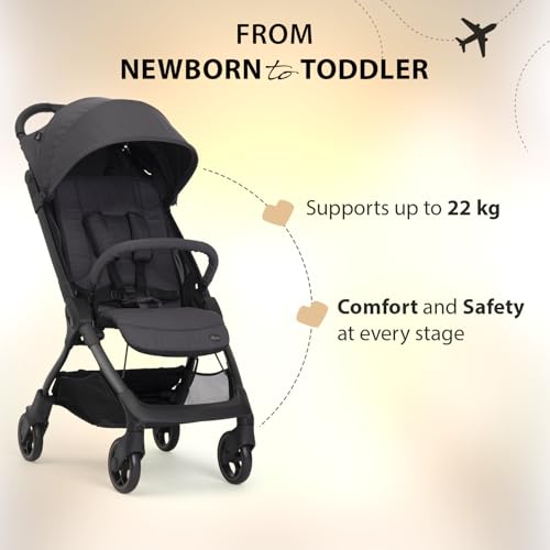 Image of Chicco We 2 - Lightweight Stroller, Foldable from 0 Months to 22 kg, Travel Stroller, Lightweight Plane Stroller, Reclining with Sleeping Position, Padded Shoulder Straps, Compact Travel Bag and Rain Cover