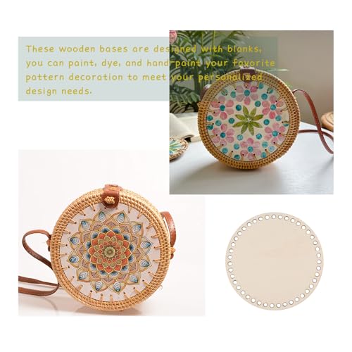 8pcs Wooden Crochet Basket Base, Oval Shape Blank Crochet Knitting Basket Wood Base Shaper, Circle Basket Bottom for Crochet, Wood Base for DIY Basket Weaving Supplies Craft Making Home Decor