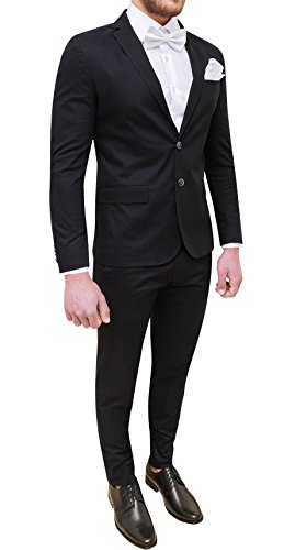 Costume homme noir taille 42 ensemble veste et pantalon élégant