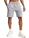Ouber Men's 7'' Gym Workout Sweat Shorts Bodybuilding Running Training Jogging Shorts Grey,L