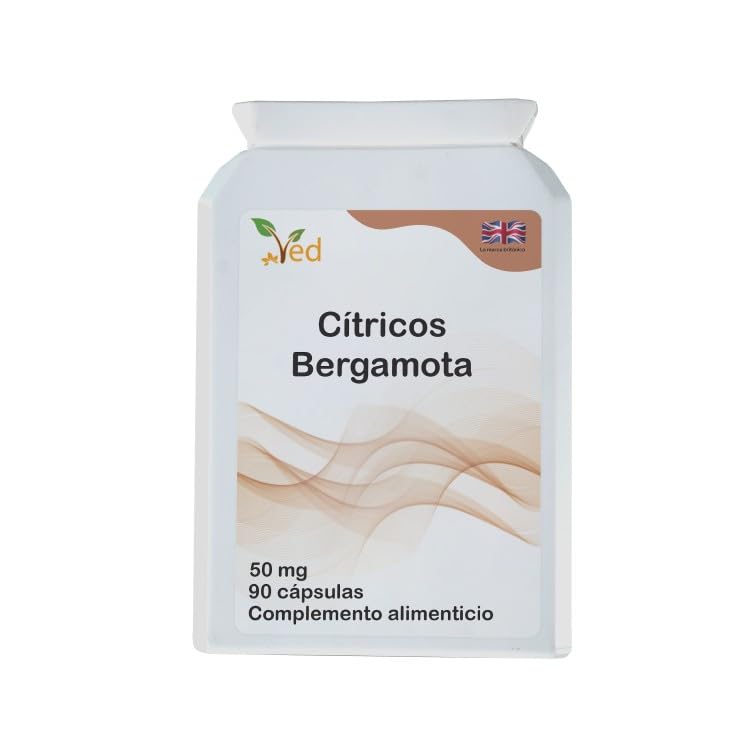 VED Extracto de bergamota 500 mg, 90 cápsulas veganas, suministro para 3 meses, suplemento natural.