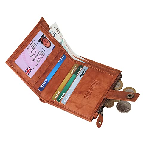 Image of Men's Button Lock Leather Wallet Vertical Bifold Wallets for Men with Multiple Cards Slots and Coin Pocket| Wallet with Card Holder for Men