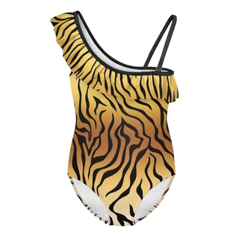 Forchrinse Girls One Piece Swimsuit One Shoulder Ruffle Swimwear Quick Dry Bathing Suits for Swimming Beach