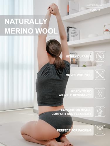 METARINO Women's Underwear Mid Waisted Ladies Panties Merino Wool Sports Active Briefs 3 Pack3