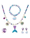 Mermaid Jewelry for Girls Kids Birthday Gift Party Supplies Princess Dress Up Halloween Costume Accessories Purple