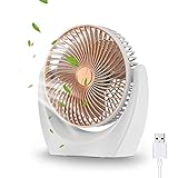 USB Fan, Small Desk Fan with Strong Airflow and Quiet Operation, Adjustable Speed and Rotatable...