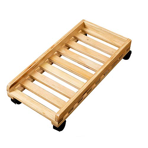 Guoyajf Soporte De La CPU Soporte para Carrito De PC Móvil con Ruedas, Soporte De Piso De Madera Maciza para Computadora, Portador De Host De Computadora [Mantenga 180 LB, 25X50 Cm],Lightcolor