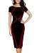 SYLVIEY Womens Vintage Short Sleeve Colorblock Cocktail Office Pencil Dress