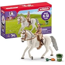 Schleich Horse Club - 7 PC Rider and Horse Toy Playset with Accessories - Realistic Rider and Lipizzaner Mare Figurine - Fun Toys for Girls and Boys - Collectible Figures for Kids Ages 5+ 41433