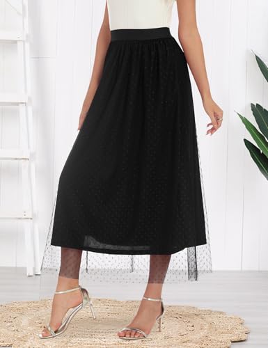 Relipop Tulle Skirts for Women Midi Long Fairy Skirt 2025 Summer Trendy A-Line Mesh Layered High Waist Skirt3