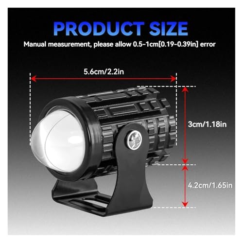 Faro LED universal para moto con lente proyector foco auxiliar de conducción amarillo impermeable 2