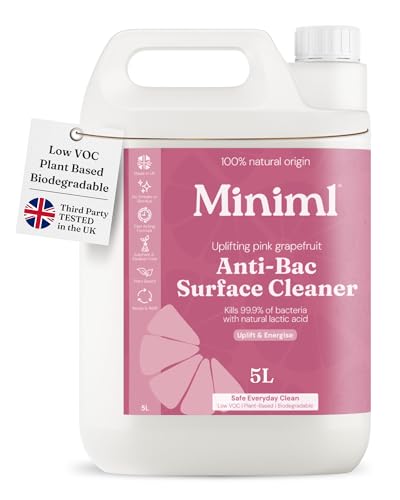Miniml Antibacterial Surface Cleaner 5L Refill Grapefruit Scented Multi-Purpose Disinfectant Natural Plant-Based Vegan & Cruelty-Free Anti-Bac Cleaning Formula Bulk Buy
