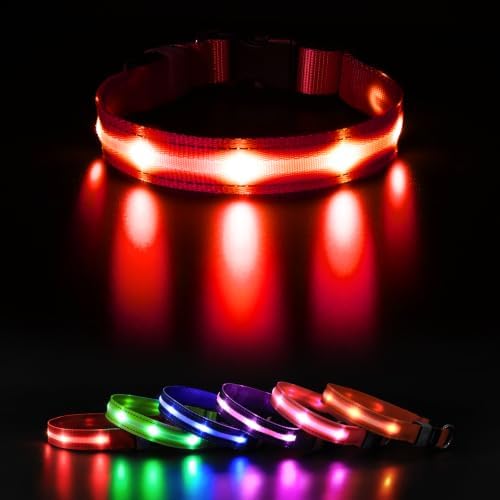 MASBRILL Collar Luminoso para Perros, Collar para Perro LED Recar...