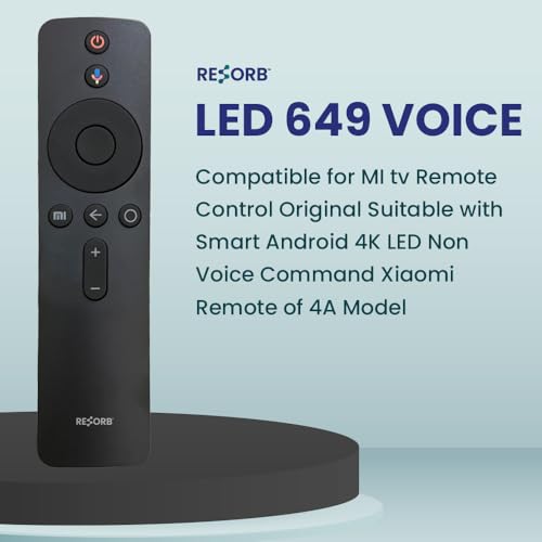 Image of Mi Smart TV Remote Compatible with Mi Xiaomi Redmi Smart LED Android TV Models, Voice Replacement Remote Control, Black, LED 649 VC