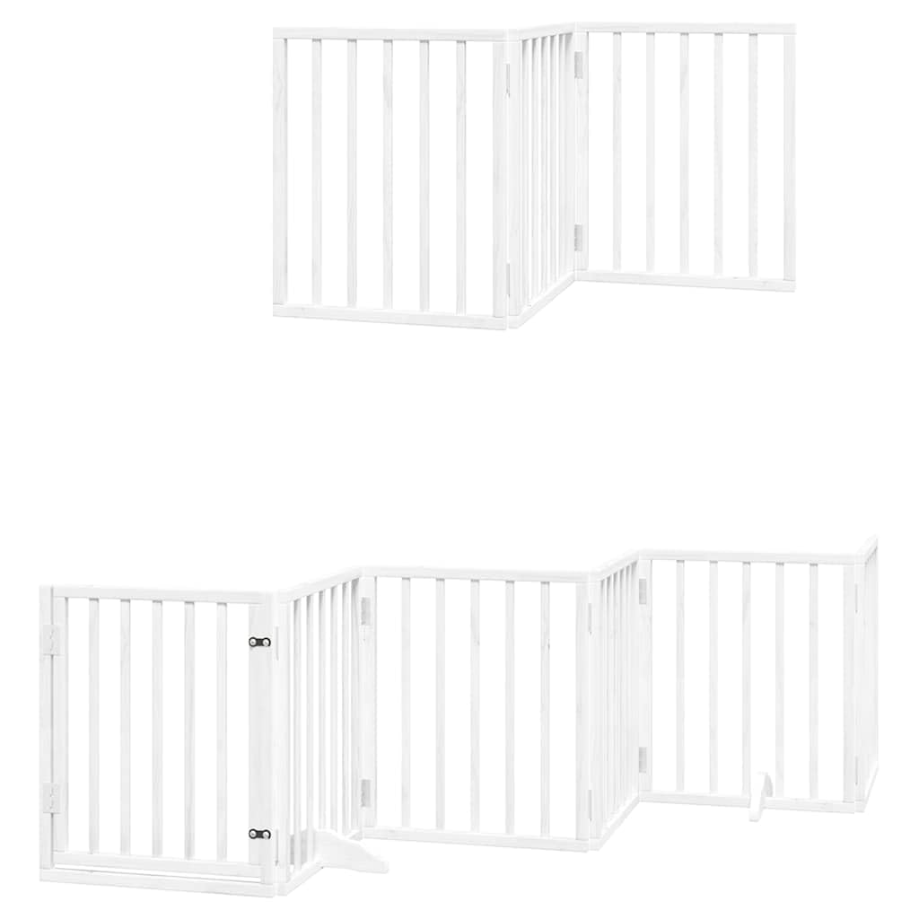 Puerta plegable para perros de madera de álamo de 750 cm, 15 piezas, con puerta, independiente, ideal para cañones de perros, parque para cachorros, valla de jardín, protección y seguridad en