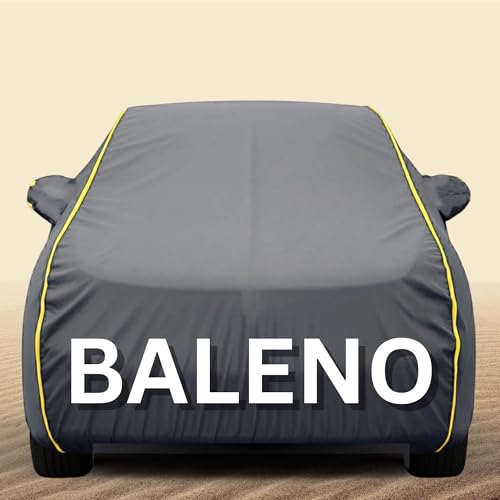 Image of 100% Waterproof Baleno Car Cover Heavy Duty - Premium Polyester Car Body Cover, All Weather Outdoor Protection, UV Resistant, Dustproof, Windproof, Heat Resistant, Scratch Resistant (Grey)