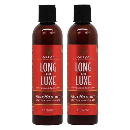 As I Am Long & Luxe GroYogurt Leave-in Conditioner 8oz"Pack of 2"