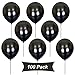 Produktbild Gxhong 100 Stück Luftballons schwarz, 12 Zoll Latex Ballons für Helium, Abschluss Ballons Hochzeits Luftballons für Weihnachten Hochzeitsdeko Party Deko (schwarz)