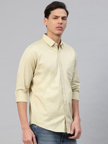 Image of Majestic Man Men's Cotton Slim Fit Solid Casual Shirt