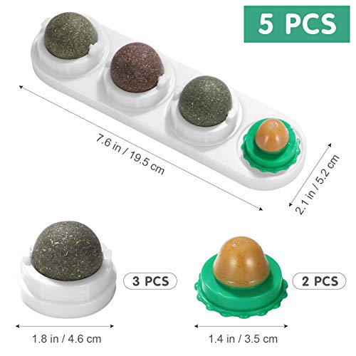 TEHAUX Bola de parede de erva de gato, bolas comestíveis para lamber a erva do gato, petiscos natura