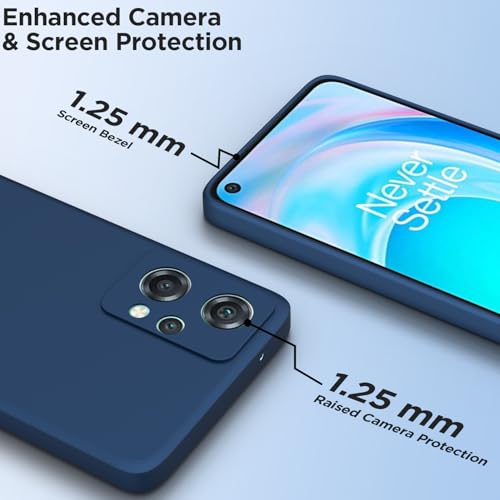 Image of Outlouders Back Cover for OnePlus Nord Ce 2 Lite 5G | Camera Protection | Durable Soft Matte Silicone Bumper Case (Blue)