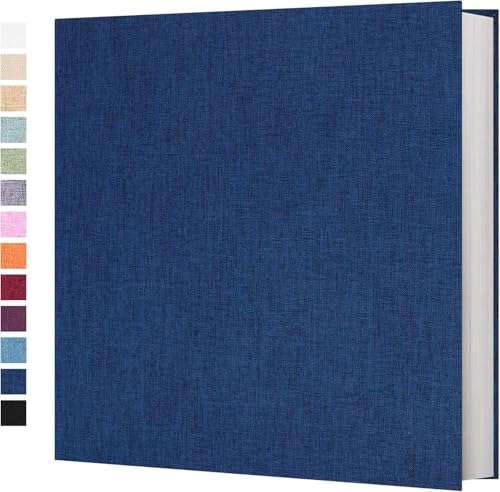 Large Photo Album 13inch x 13.5inch Self Adhesive Scrap Book for 4x6 5x7 8x10 Pictures Scrapbook Album DIY Scrap Book 40 Sticky Pages(Blue)
