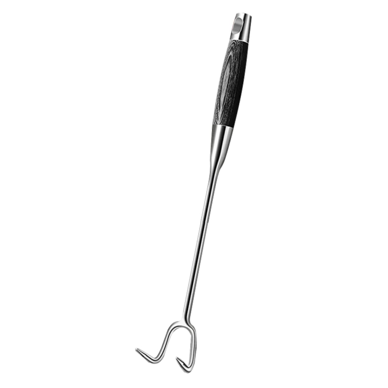 Unomor Meat Hook Walnut Handle Barbecue Turner for Pork Essential Tool for and Meat Shops