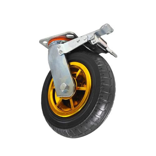 GaeaAuto Conjunto de 4 rodas giratórias industriais giratórias de 20,3 cm para carrinho de compras d