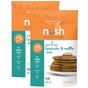 High Protein Healthy Pancake Mix by Nush Foods (Original) | Original Protein Pancake Mix – (2 Pack) – Gluten Free, Grain Free Snacks, Paleo Pancake, High Omega 3, Diabetic Friendly, Maximum Muscle Gain Pancakes, Waffle Mix