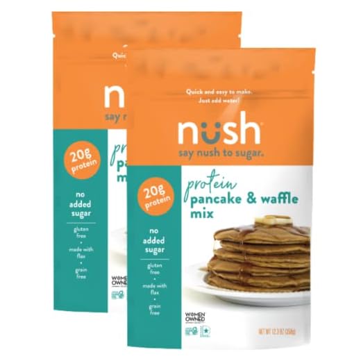 High Protein Healthy Pancake Mix by Nush Foods (Original) | Original Protein Pancake Mix – (2 Pack) - Gluten Free, Grain Free Snacks, Paleo Pancake, High Omega 3, Diabetic Friendly, Maximum Muscle Gain Pancakes, Waffle Mix