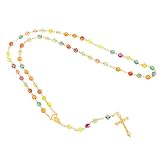 Longitud de la cadena- collar de color oro: Aprox. 64 cm / 25,2 pulgadas; collar de multicolor: Aprox. 56 cm / 22,05 pulgadas.