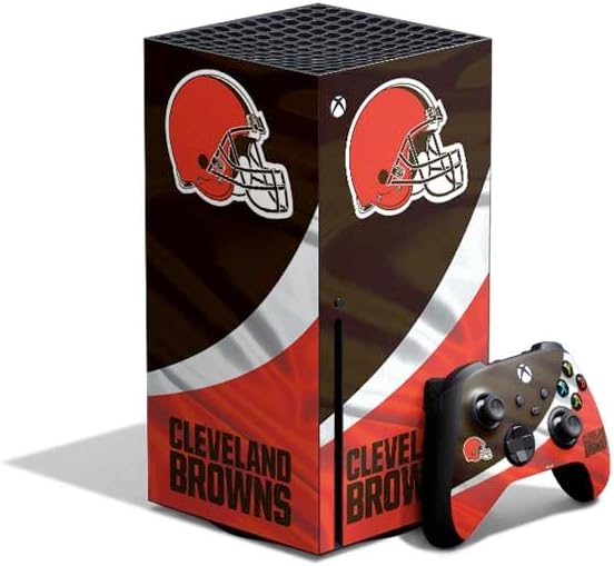 Skinit Decal Gaming Skin Compatible with Xbox Series X Bundle - Officially Licensed NFL Cleveland Browns Design